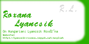 roxana lyancsik business card